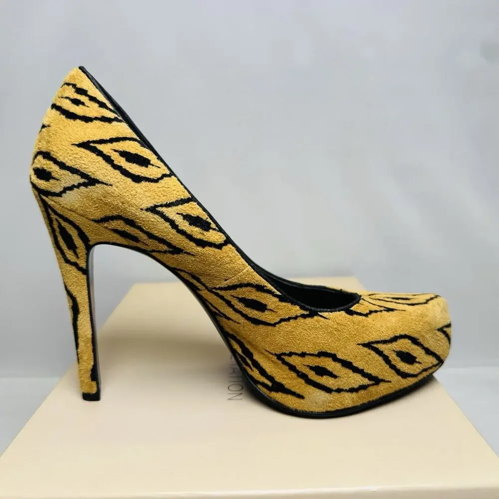 BCBGeneration BCBG Pumps Shoes Stiletto Women Size 6.5 M‎ Brown Black Zebra